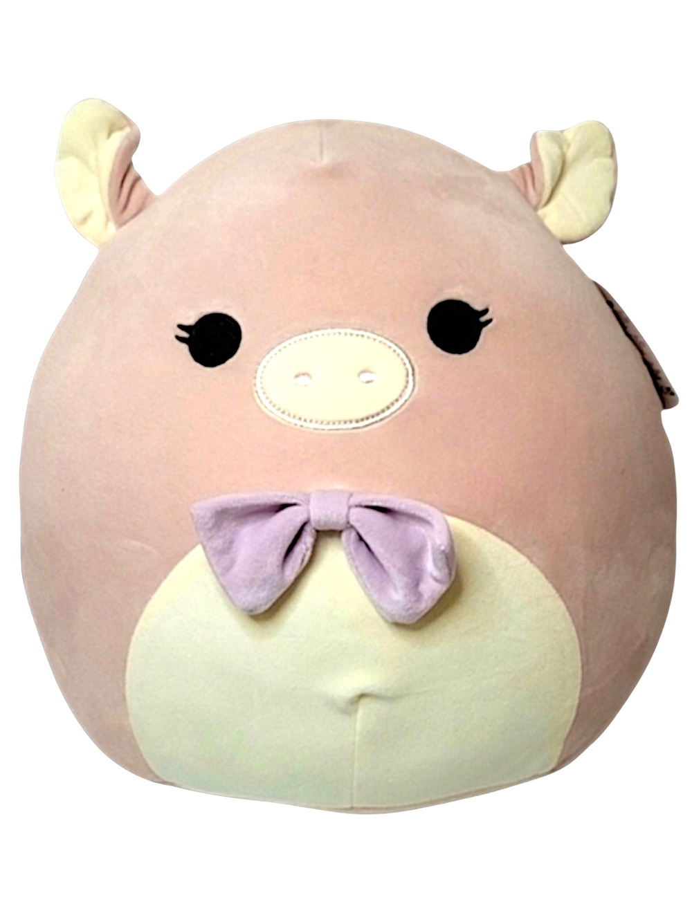 Squishmallows Pink Pig Hettie Plush with Lavender Bow and Cream Belly